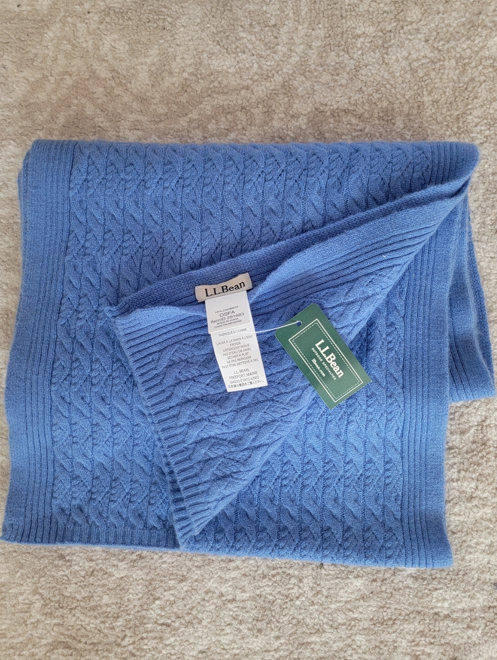 NWT 100% Cashmere Scarf L.L. Bean